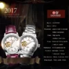 Diamond Four-Leaf Clover Luxury Automatic Women’s Rose Leather Watch 3