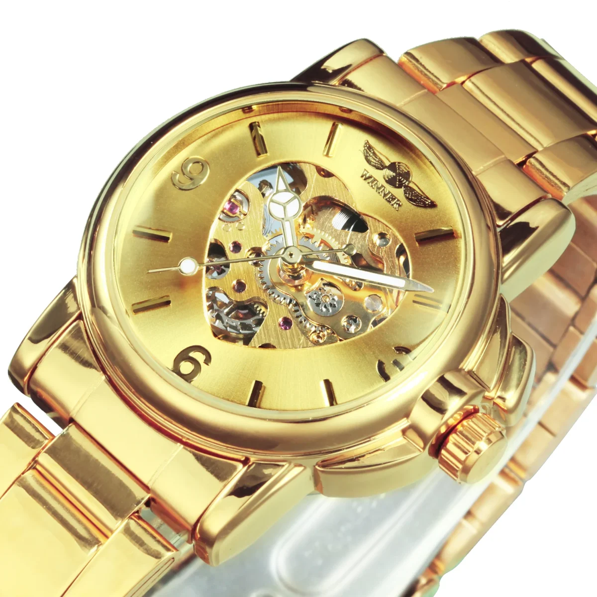 WINNER Top Brand Luxury Gold Skeleton Automatic Elegant Women’s Watch 6