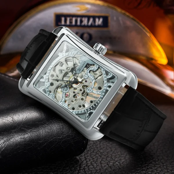 WINNER Vintage Classic Skeleton Elegant Mechanical Women’s Leather Watch 2