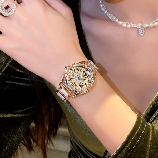 High-End Sunflower Light Luxury Niche Art Red Mechanical Women’s Watch 2