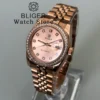 BLIGER 31mm Diamond Bezel Sunburst Dial Diamond Mark NH05 Automatic Women Lady Watch Sapphire Luxury Rose Gold Wristwatch 1
