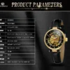 FORSINING Fashion Business White Gold Skeleton Luminous Automatic Women’s Watch 4