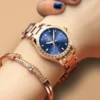 CARNIVAL New Luxury Rose Gold Blue Dial Automatic Women’s Dress Watch 4