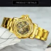 WINNER Fashion Luxury Gold Skeleton Iced Out Elegant Automatic Women’s Watch 4