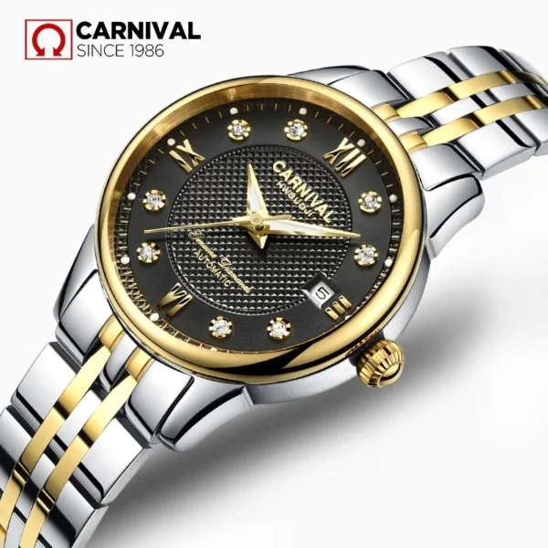 CARNIVAL Luxury Mechanical Watch for Women Brands Ladies Rose Gold Silver Automatic Movement Wristwatches Waterproof Reloj Mujer 2
