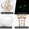 OLEVS 6612 Original Diamond Four Leaf Clover Elegant Automatic Women’s Watch 4
