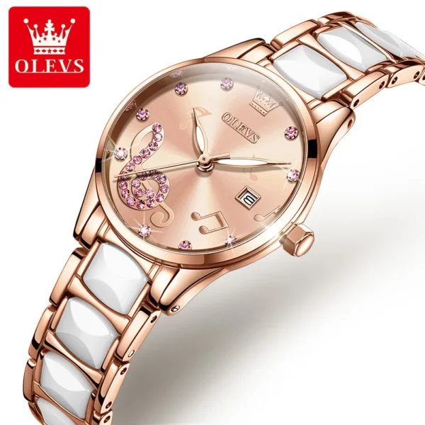 OLEVS 3605 Top Brand Fashion Mechanical Zircon Scale Chronograph Watch 1