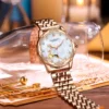 ORKINA Rose White Ladies Watches Top Brand Automatic Mechanical Wristwatch Women's Stainless Strap Waterproof Fashion Casual Clock 3