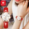 OLEVS Brand 2025 New Fashion Women Automatic Mechanical Watch Luxury Leather Strap Elegant Ladies Watch Waterproof Clock Reloj 5