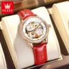 OLEVS 6612 Diamond Elegant Ceramic Automatic Four Leaf Clover Women’s Watch 6