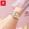 OLEVS 6612 Diamond Elegant Ceramic Automatic Four Leaf Clover Women’s Watch 5