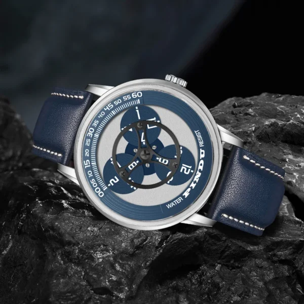 PINDU Luxury Rotating Dial Mechanical Watch Miyota 8215 Luminous Steel 2