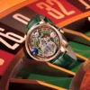 PINDU New Celestial Roulette Quartz Curved Mirror Globe Leather Watch 2