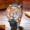 PINDU Design Earth Theme 3D Dragon Curved Mirror Transparent Watch 2