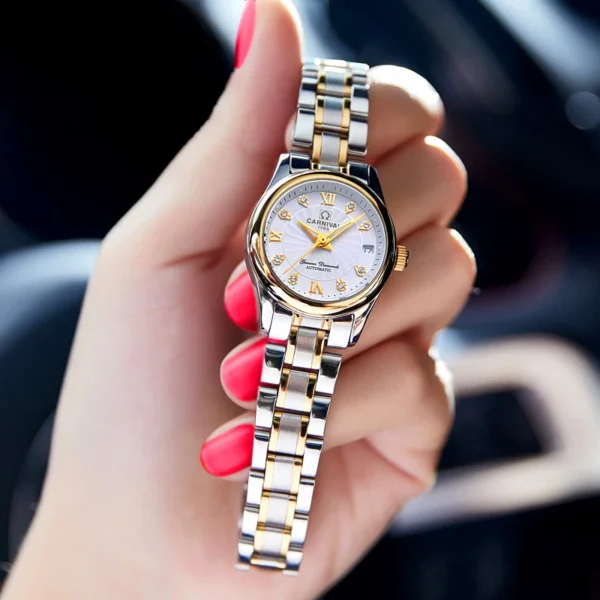 CARNIVAL Luxury Fashion Sapphire Automatic Women’s Waterproof Watch 1