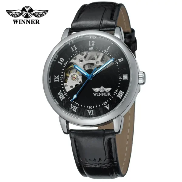 WINNER Fashion Trend Men's and Women's Watches Waterproof Silver Case Watches Automatic Mechanical Watches 1