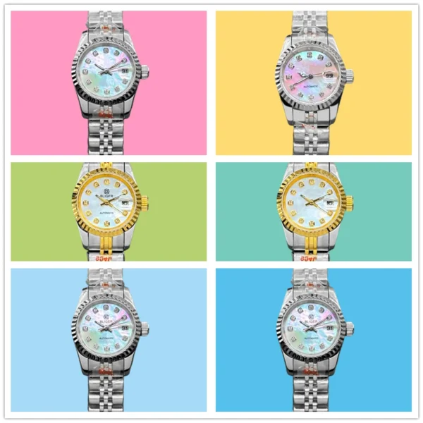 26mm Various Colors Style Women's Mechanical Watch Natural Shell Dial Japanese NH05 Movement 1
