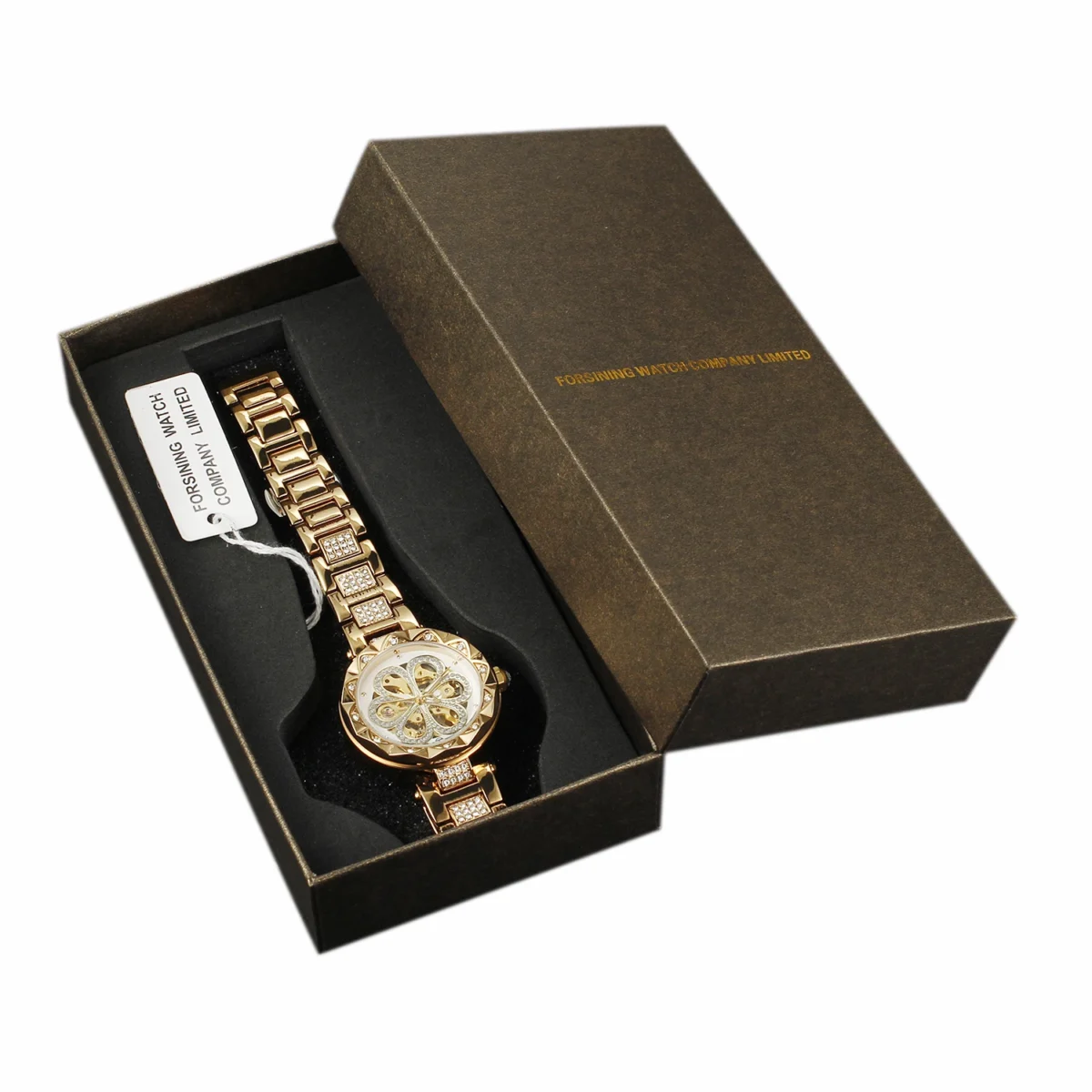 Forsining Fashion Classic Diamond Skeleton Automatic Women’s Luminous Watch 6