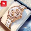 OLEVS 6612 Original Diamond Four Leaf Clover Elegant Automatic Women’s Watch 1