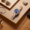 Carnival Brand New Fashion Mechanical Watch for Women's Luxury Rose Gold Stainless Steel Strap Waterproof Calendar Womens Watches 5