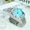 Simple Casual Silver Steel Automatic Women’s Round Dial Mechanical Watch 2