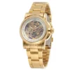 Luxury Gold Fashion Crystal Skeleton Automatic Women’s Stainless Steel Watch 4