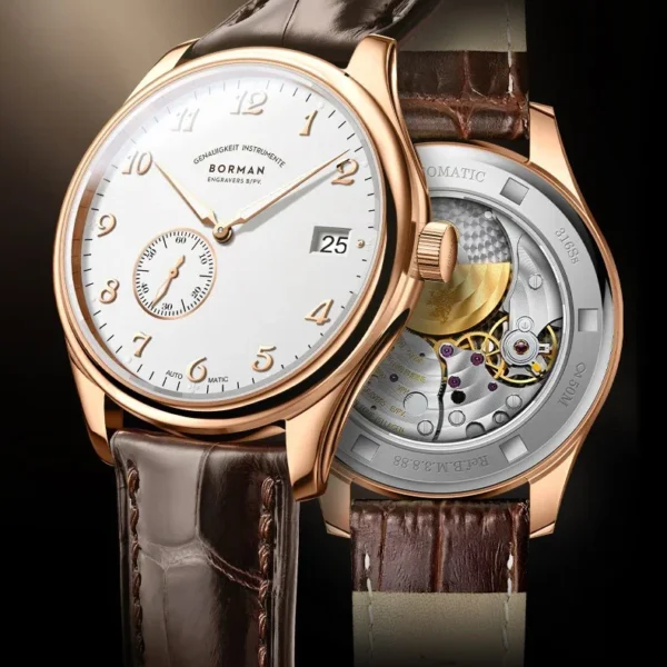BORMAN Men's Luxury Watch 41MM Automatic Watches Mechanical Wristwatch Ulththin Waterproof Sapphire Small Rotor Butterfly Clasp 2