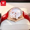 OLEVS Luxury Fashion Dragonfly Skeleton Automatic Women’s Leather Watch 2