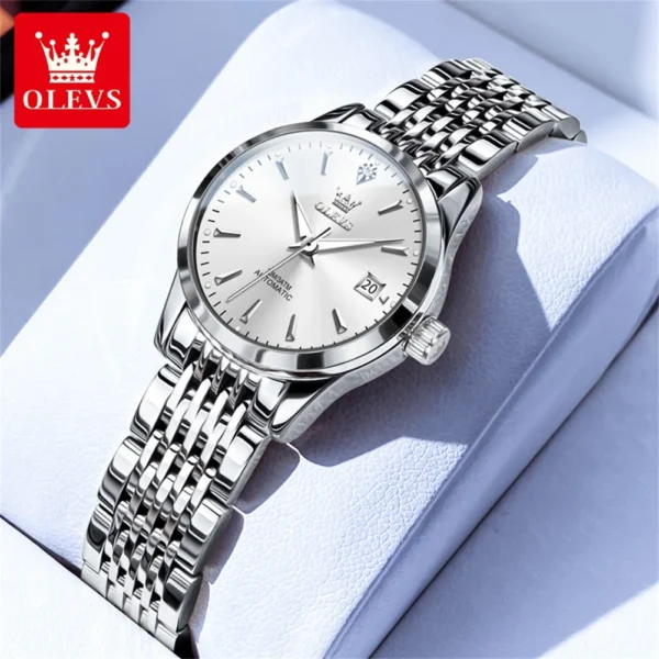 OLEVS 6635 Simple Luxury Elegant Automatic Women’s Stainless Steel Watch 1