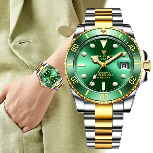 LIGE Mechanical Watches Women's Top Brand Luxury Fashion Casual Stainless Steel Waterproof Wrist Watches Ladies Automatic Watch+Box 1