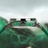 New Women's Gold Green Tape Simple Style Fashionable Gorgeous Luminous Carving Fully Automatic Mechanical Watch 5