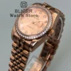 BLIGER 31mm Diamond Bezel Sunburst Dial Diamond Mark NH05 Automatic Women Lady Watch Sapphire Luxury Rose Gold Wristwatch 4