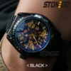 Luxury Skeleton Self-Winding Gold-Plated Water-Resistant Women’s Watch 2