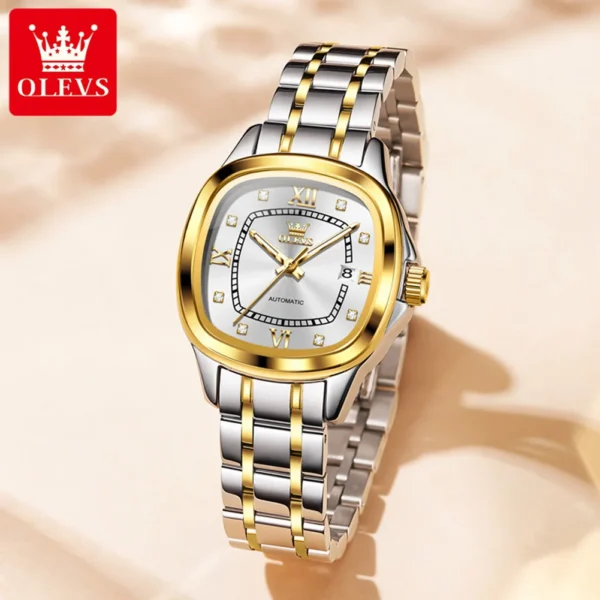 OLEVS Luxury Watch For Women's Elegant Waterproof Calendar Ladies Watch Stainless Steel Automatic Mechanical Women's Watches 2