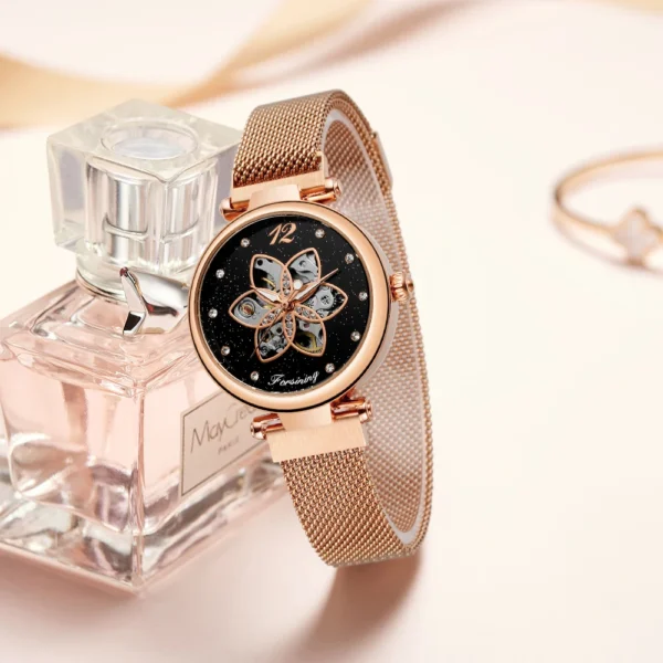 Forsining Creative Starry Sky Fashion Skeleton Self-Winding Women’s Watch 2