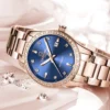Carnival Brand New Fashion Mechanical Watch for Women's Luxury Rose Gold Stainless Steel Strap Waterproof Calendar Womens Watches 4