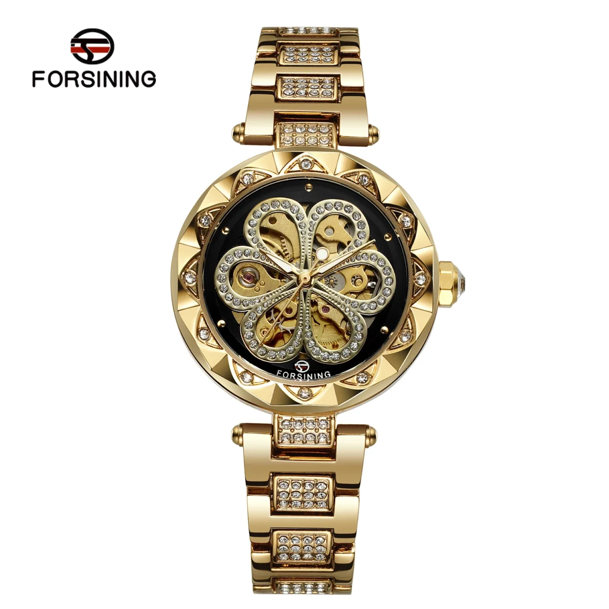 Forsining Fashion Classic Diamond Skeleton Automatic Women’s Luminous Watch 4