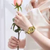 WINNER Fashion Luxury Gold Skeleton Iced Out Elegant Automatic Women’s Watch 3