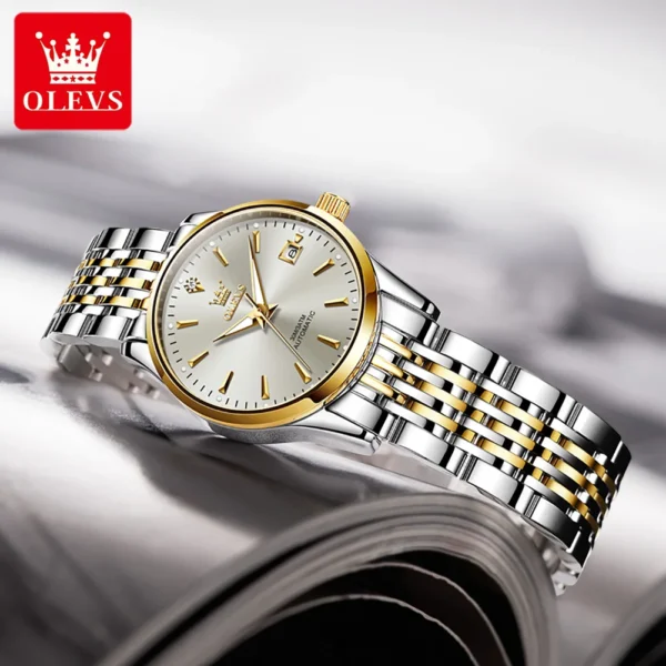 OLEVS 6635 Luxury Brand Ladies Automatic Chronograph Stainless Steel Watch 2