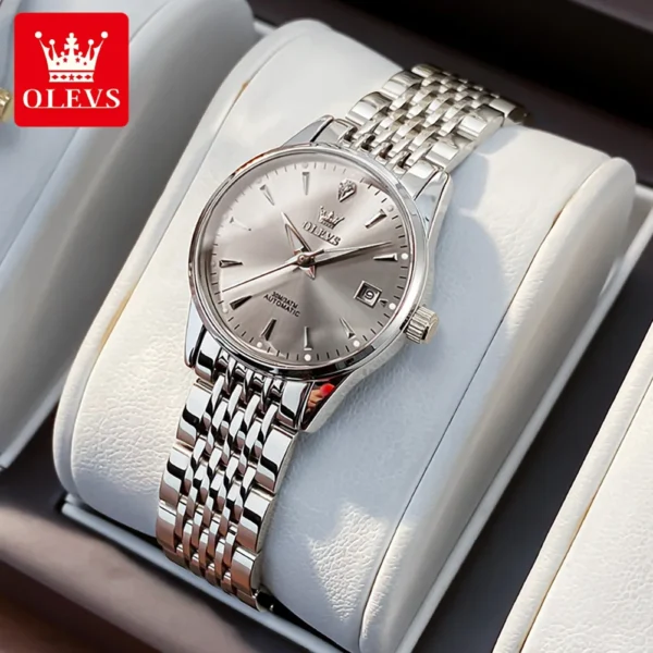 OLEVS 6635 Elegant Simple Fashion Automatic Women’s Watch Gift Box 1