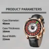 PINDU New NH35A Rotary Roulette Diamond Mechanical Leather Watch 6
