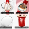 OLEVS Brand 2025 New Fashion Women Automatic Mechanical Watch Luxury Leather Strap Elegant Ladies Watch Waterproof Clock Reloj 3
