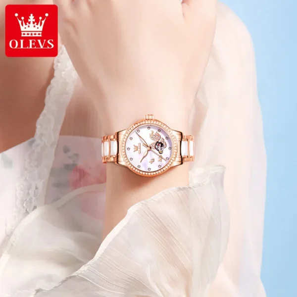 OLEVS 7001 Fully Automatic Women’s Mechanical Steel Strap Watch 2