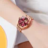 OLEVS Brand Luxury Fashion Red Dial Automatic Mechanical Watch For Women's Waterproof Steel Ladies Watch Reloj Para Mujer 4