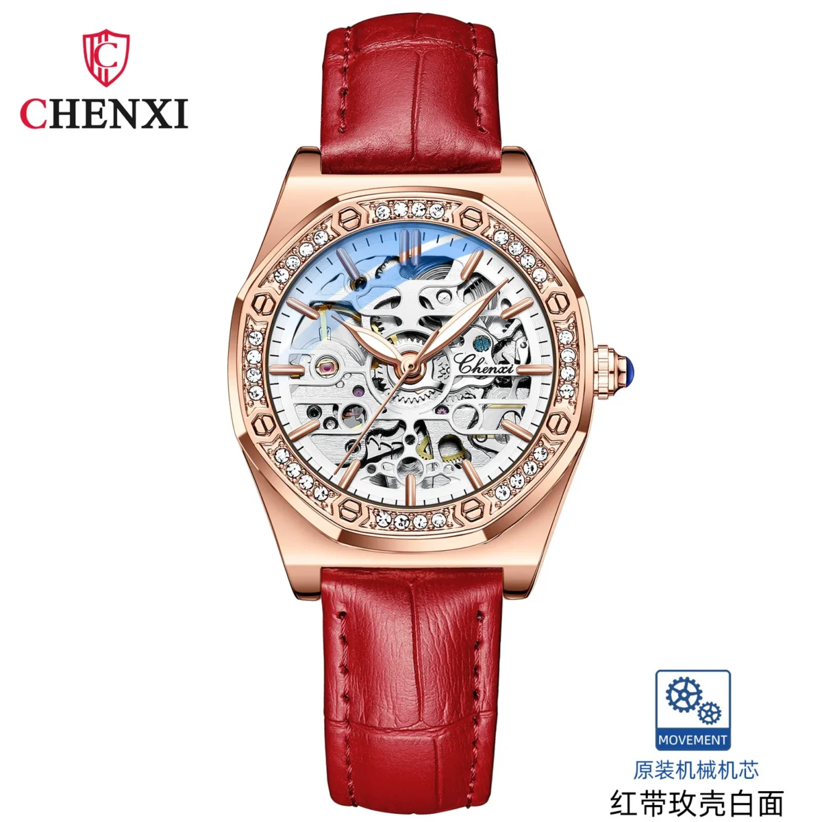 CHENXI 8848L Tiktok The Same Ladies Fashion Hollowed Automaton Waterproof Night Automatic Man Mechanical Watch Mainland China 6