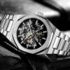 FORSINING Fashion Automatic Mens Watches Top Brand Mechanical Transparent Waterproof Military Stainless Steel Sport Wristwatches 3
