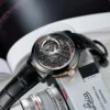 OBLVLO Luxury Retro 45mm Dial Skeleton Automatic Watches For Men Calfskin Strap Mineral Crystal Waterproof Mechanical Watch VM 2