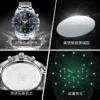 OLEVS Original Brand Men's Watches Moon Phase Waterproof Skeleton Trend Quartz Watch for Male Luminous Chronograph Calendar 6