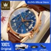 OLEVS Luxury Men's Watches Waterproof Luminous Quartz Wrist watch Leather Date Sports Top Brand Male Watch for Men Relogio 1