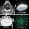 OLEVS Original Moon Phase Men Watches Luminous Skeleton Waterproof Quartz Watch Calendar Chronograph Stainless Steel Wristwatch 5